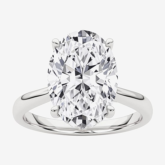 Grown Gorgeous (F, Vs2) Womens 3 1/2 CT. T.W Lab Grown White Diamond 14K Gold or Platinum Oval Engagement Ring
