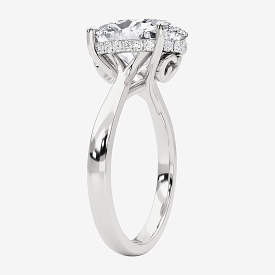 Grown Gorgeous (F, Vs2) Womens 3 1/2 CT. T.W Lab Grown White Diamond 14K Gold or Platinum Oval Engagement Ring