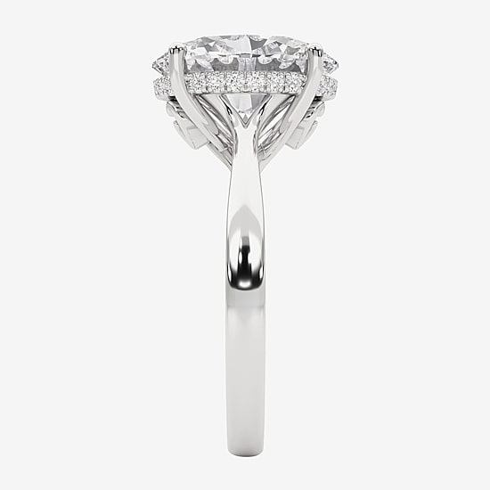 Grown Gorgeous (F, Vs2) Womens 3 1/2 CT. T.W Lab Grown White Diamond 14K Gold or Platinum Oval Engagement Ring