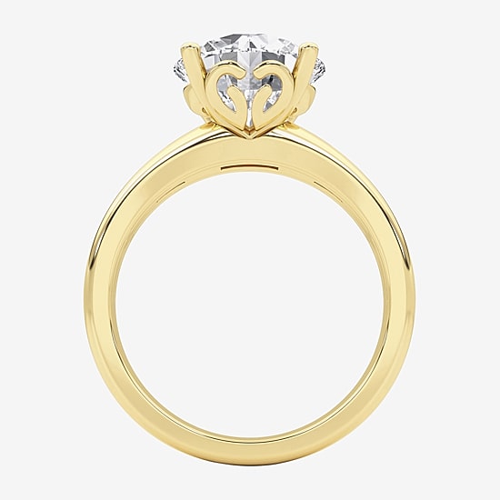 Grown Gorgeous (F,Vs2) Womens 3 3/8 Ct. Lab Grown White Diamond 14K Gold or Platinum Round Solitaire Engagement Ring