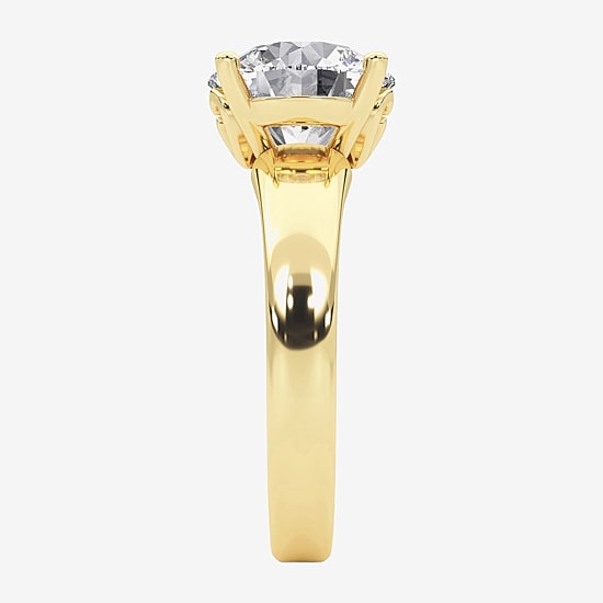 Grown Gorgeous (F,Vs2) Womens 3 3/8 Ct. Lab Grown White Diamond 14K Gold or Platinum Round Solitaire Engagement Ring