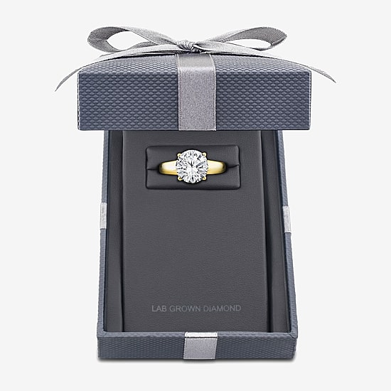 Grown Gorgeous (F,Vs2) Womens 3 3/8 Ct. Lab Grown White Diamond 14K Gold or Platinum Round Solitaire Engagement Ring
