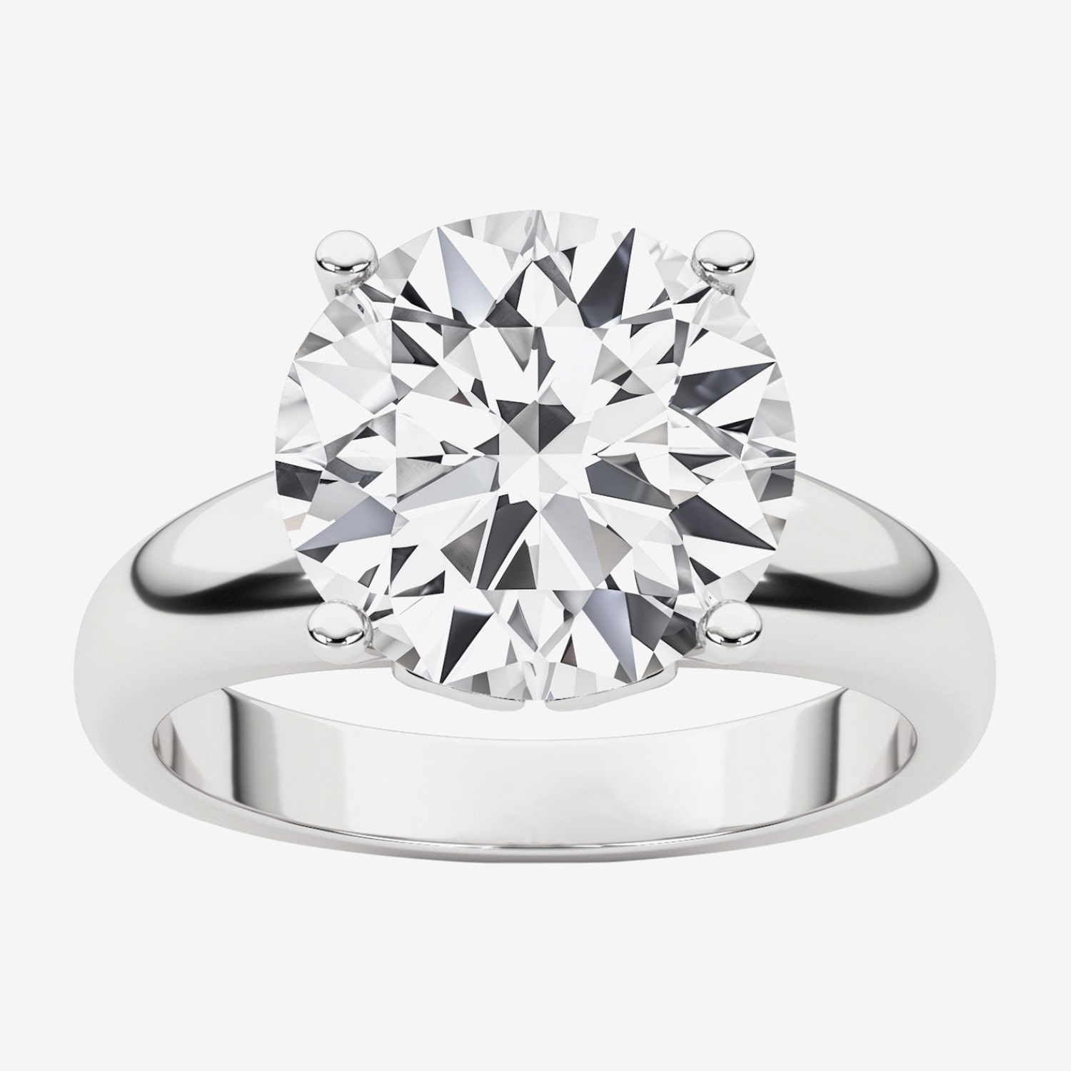 Grown Gorgeous (F,Vs2) Womens 3 3/8 Ct. Lab White Diamond 14K Gold or Platinum Round Solitaire Engagement Ring