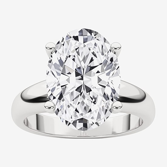 Grown Gorgeous (F,Vs2) Womens 3 3/8 Ct. Lab Grown White Diamond 14K Gold or Platinum Oval Solitaire Engagement Ring