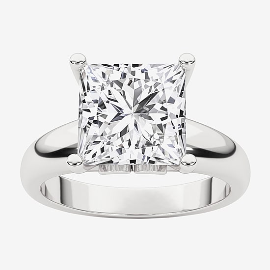 Grown Gorgeous (F,Vs2) Womens 3 3/8 Ct. Lab Grown White Diamond 14K Gold or Platinum Princess-cut Solitaire Engagement Ring