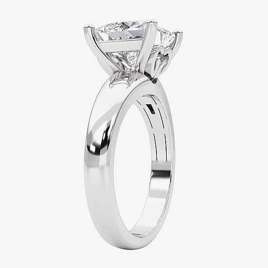 Grown Gorgeous (F,Vs2) Womens 3 3/8 Ct. Lab Grown White Diamond 14K Gold or Platinum Princess-cut Solitaire Engagement Ring