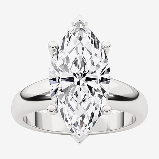 Grown Gorgeous (F,Vs2) Womens 3 3/8 Ct. Lab Grown White Diamond 14K Gold or Platinum Marquise Solitaire Engagement Ring