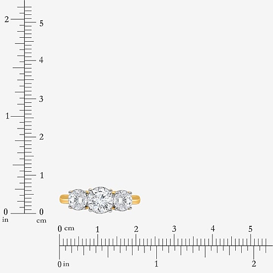 Love Lives Forever (I / Si2) Womens 2 CT. T.W. Lab Grown White Diamond 10K Gold Round 3-Stone Engagement Ring