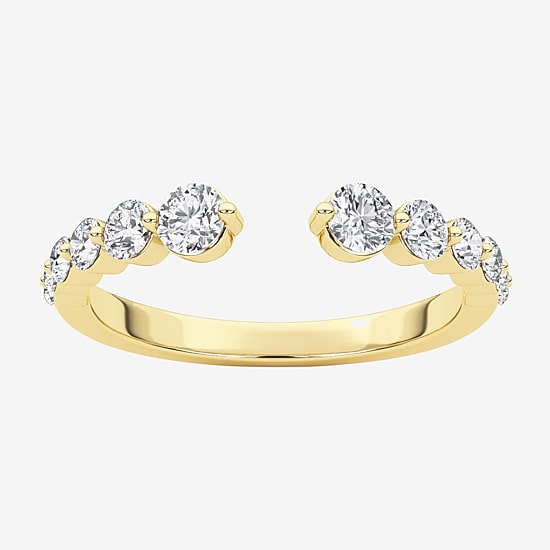 Grown Gorgeous Womens 1/2 CT. T.W. Lab Grown White Diamond 14K Gold Anniversary Band
