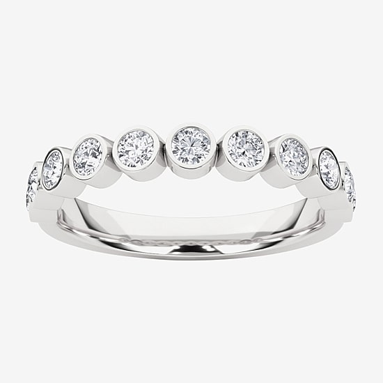 Grown Gorgeous Womens 1/2 CT. T.W. Lab Grown White Diamond 14K Gold or Platinum Anniversary Wedding Band