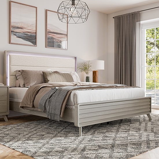 Furniture of America™ Sander Upholstered Rectangular Bed