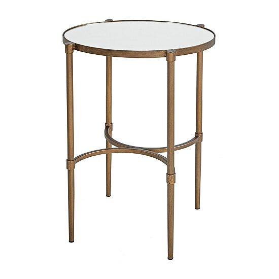 Martha Stewart Lia Mirrored Metal Chairside Table