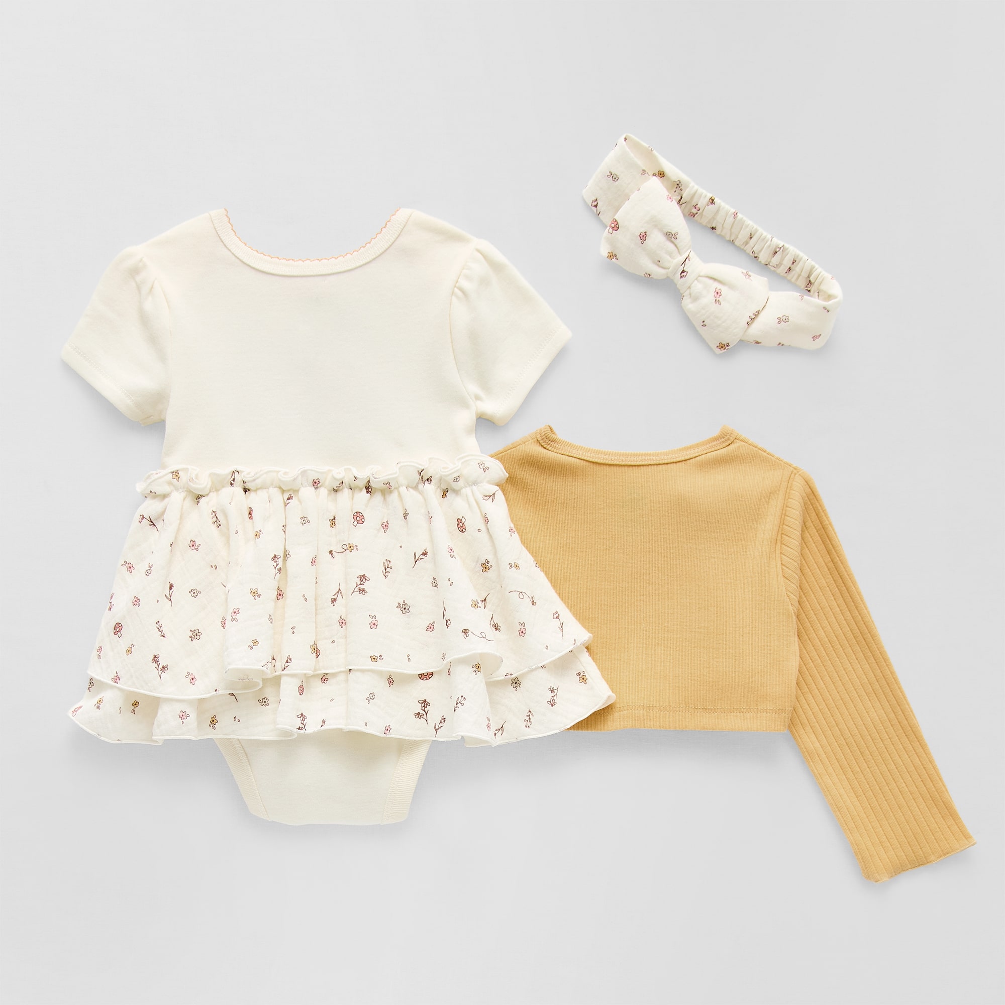 Baby Girls 3-pc. Crew Neck Short Sleeve Winnie The Pooh Bodysuit Set