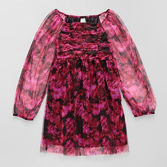 Thereabouts Little & Big Kid Girls Long Sleeve Balloon A-Line Dress