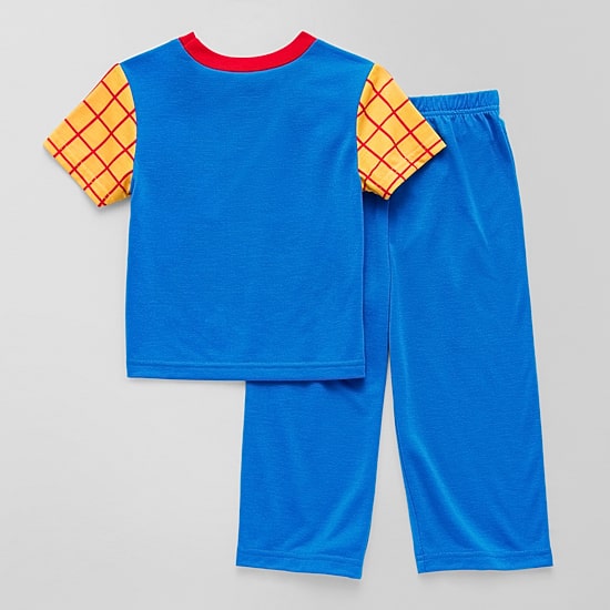 Disney Collection Toddler Boys Toy Story Woody Crew Neck Short Sleeve 2-pc. Pajama Set