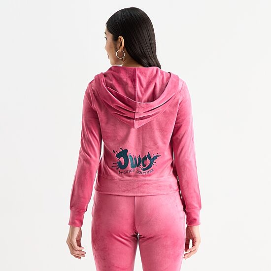 Juicy By Juicy Couture Womens Juniors Hooded Lightweight Track Jacket