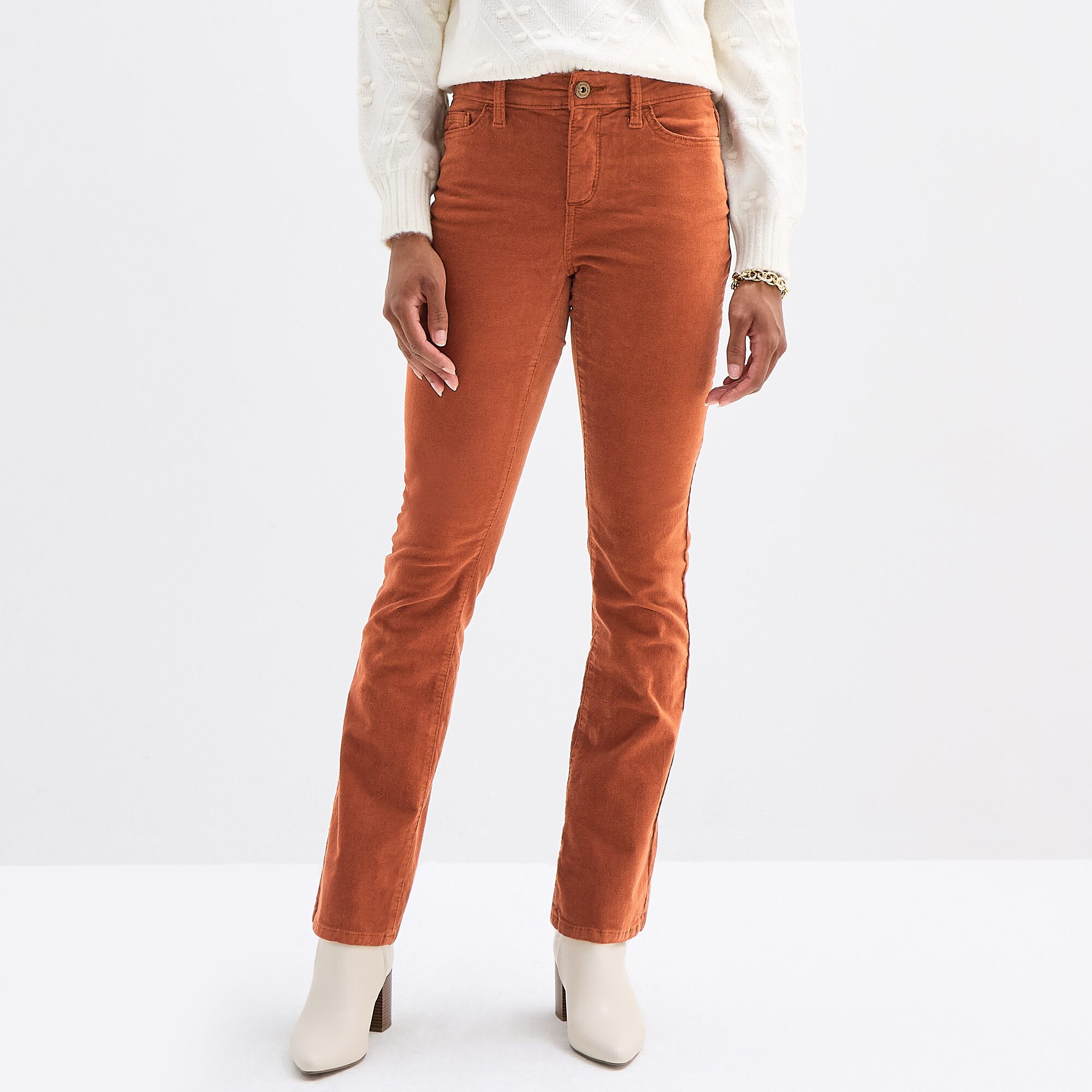 St. John's Bay Womens Mid Rise Bootcut Corduroy Pant