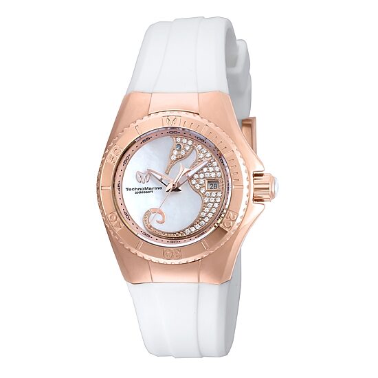Techno Marine Womens White Strap Watch Tm-115208