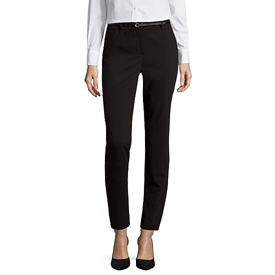 Liz Claiborne® Belted Emma Ankle Classic Fit Slim Leg Pants