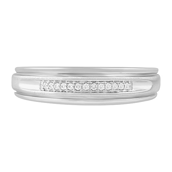 Mens 1/8 CT. T.W. Natural Diamond 10K Gold Band