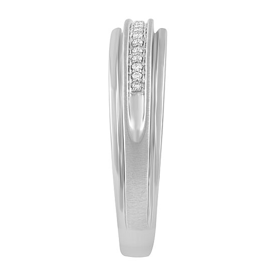 Mens 1/8 CT. T.W. Natural Diamond 10K Gold Band