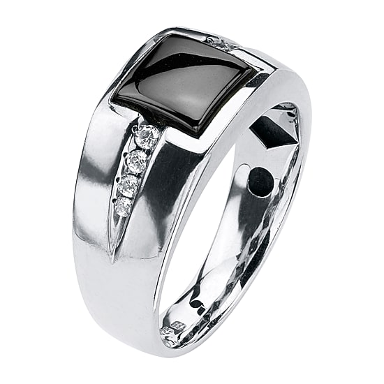Mens Genuine Gray Hematite Fashion Ring