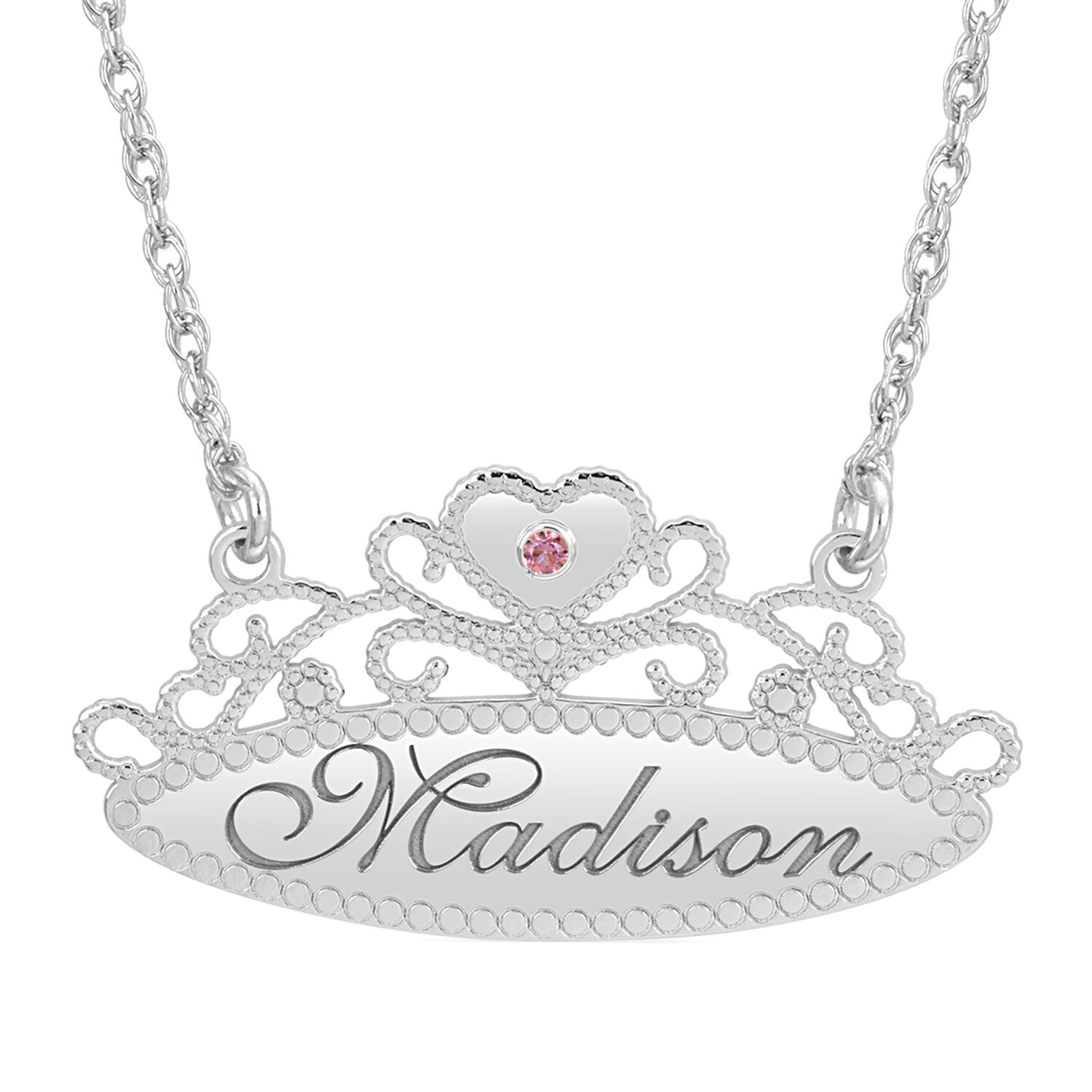 Personalized Womens Simulated Multi Color 10K Gold Round 18 Inch Pendant Necklace
