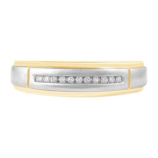 Mens 1/6 CT. T.W. Natural Diamond 10K Gold Wedding Band