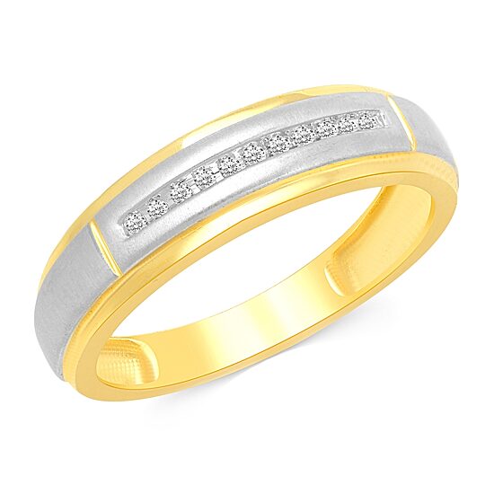 Mens 1/6 CT. T.W. Natural Diamond 10K Gold Wedding Band