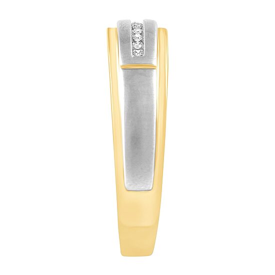 Mens 1/6 CT. T.W. Natural Diamond 10K Gold Wedding Band