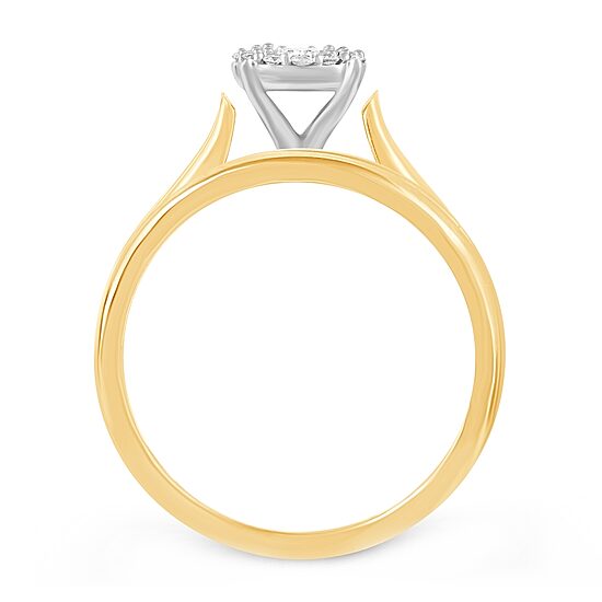 Womens 1/4 CT. T.W. Natural Diamond 10K Gold Round Side Stone Halo Bridal Set