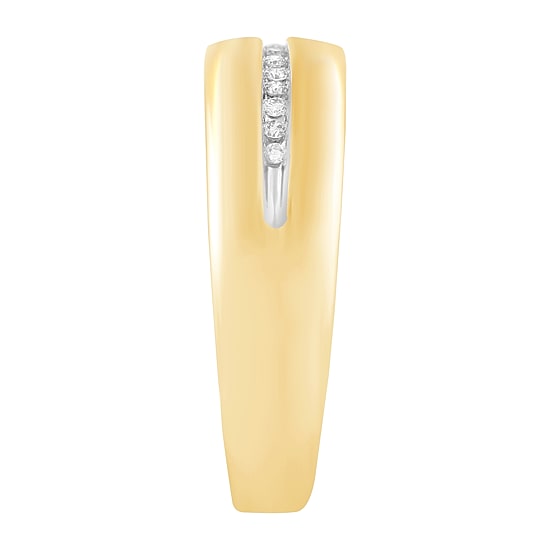 Mens 1/8 CT. T.W. Natural Diamond 10K Gold Wedding Band