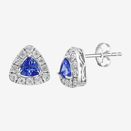 Effy Final Call 1/10 CT. T.W. Diamond & Genuine Blue Tanzanite Sterling Silver Stud Earrings