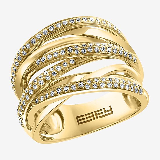 Effy Final Call Womens 1/2 CT. T.W. Natural Diamond 14K Gold Crossover Band