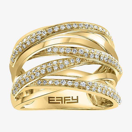 Effy Final Call Womens 1/2 CT. T.W. Natural Diamond 14K Gold Crossover Band