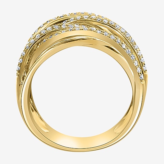 Effy Final Call Womens 1/2 CT. T.W. Natural Diamond 14K Gold Crossover Band