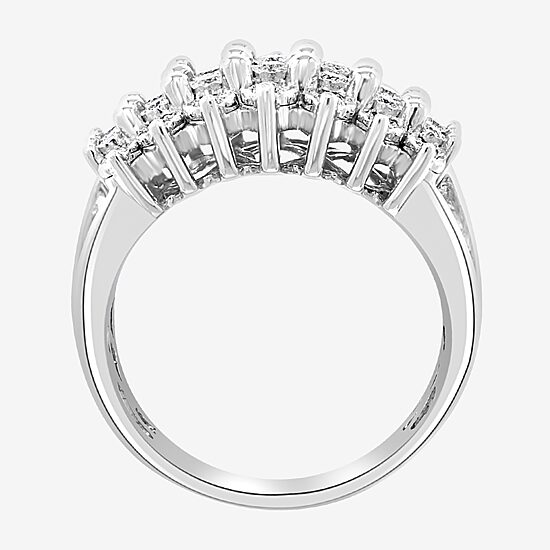 Effy Final Call Womens 3.5MM 1/2 CT. T.W. Natural Diamond Sterling Silver Cluster Band