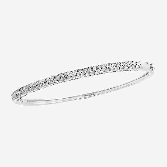 Effy Final Call Womens 1/3 CT. T.W. Natural Diamond Sterling Silver Bangle Bracelet