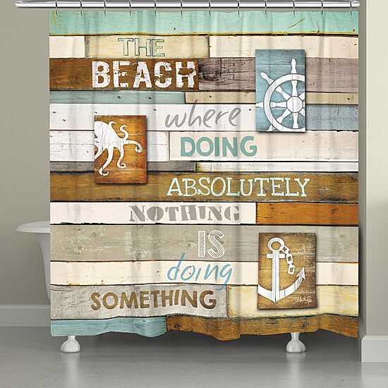Laural Home Beach Mantra Shower Curtain