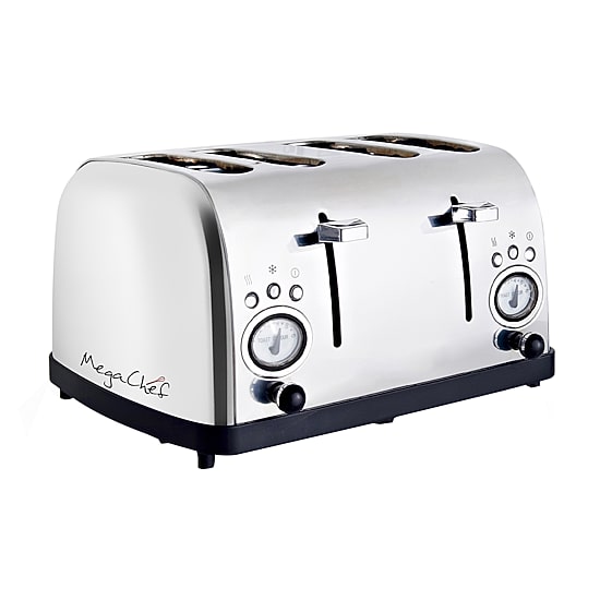 MegaChef 4 Slice Wide Slot Toaster with Variable Browning
