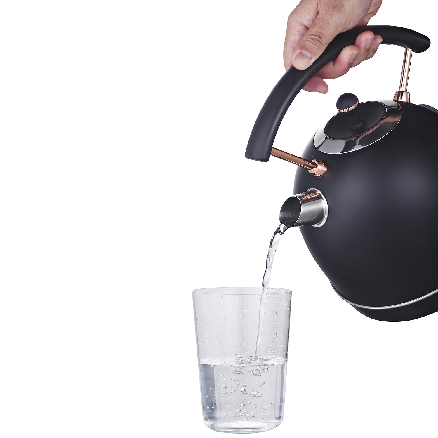 MegaChef 1.8 Quart Half Circle Electric Tea Kettle with Thermostat