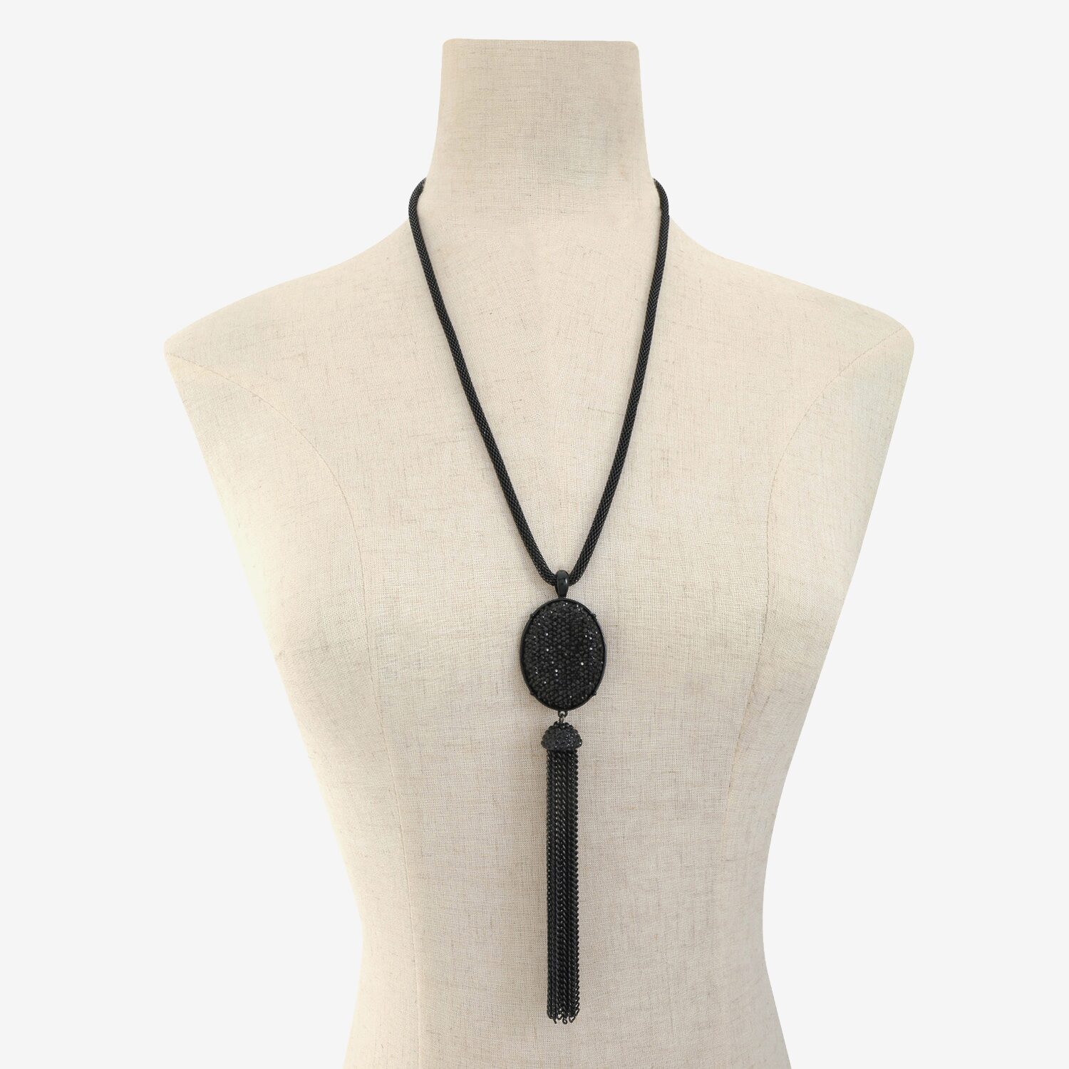 Mixit Womens Black 24 Inch Pendant Necklace