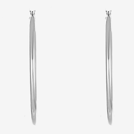 Liz Claiborne® Large Silver-Tone Hoop Earrings