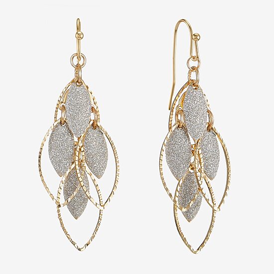 Monet Jewelry Two Tone Shakey Womens Drop Earrings