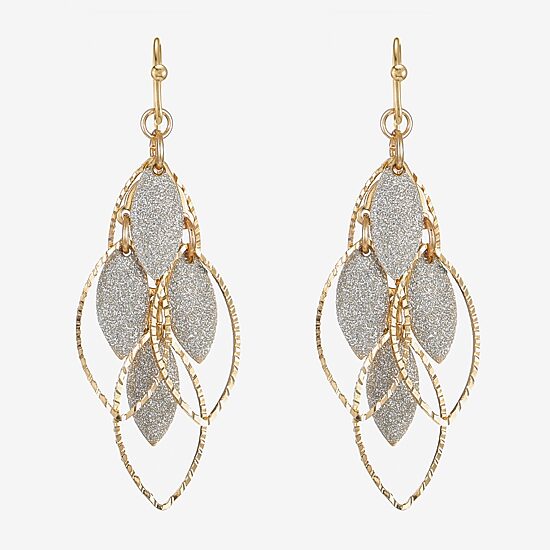Monet Jewelry Two Tone Shakey Womens Drop Earrings