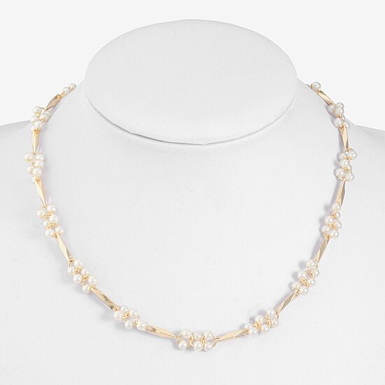 Monet Jewelry Womens White 17 Inch Collar Necklace