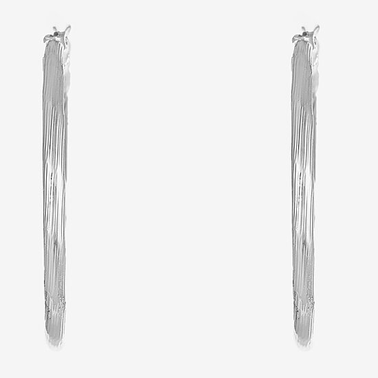 Liz Claiborne® Silver-Tone Textured Hoop Earrings