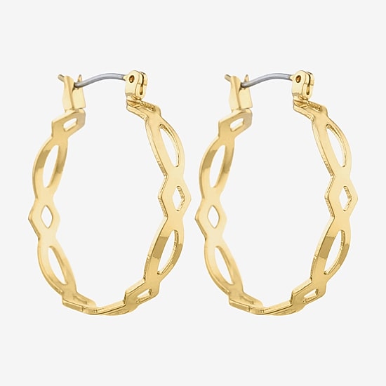 Monet® Gold-Tone Medium Woven Hoop Earrings