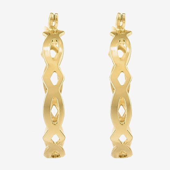 Monet® Gold-Tone Medium Woven Hoop Earrings