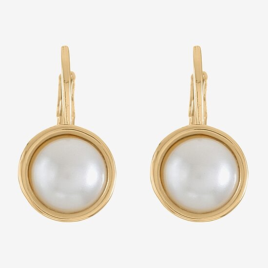 Monet Jewelry Womens Simulated Pearl Drop Earrings
